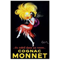 Cognac Monnet Ad Nouveau Decorative Poster. Fine Graphic Art Design. 11 x 17 Inch Poster