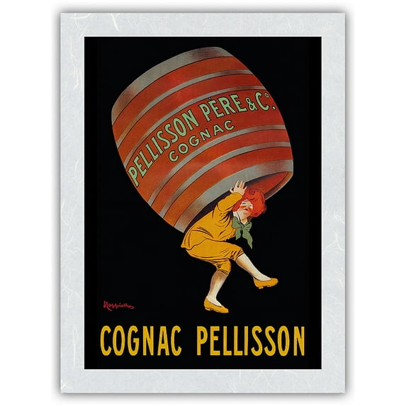 Cognac - Pellisson Cognac Père et Fils Co. - Vintage French Advertising Poster by Leonetto Cappiello c.1907 - Japanese Unryu Rice Paper Art Print (Unframed) 12 x 16 in