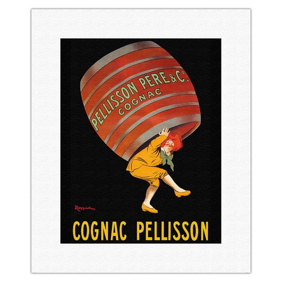 Cognac - Pellisson Cognac Père et Fils Co. - Vintage French Advertising Poster by Leonetto Cappiello c.1907 - Fine Art Rolled Canvas Print 11in x 14in