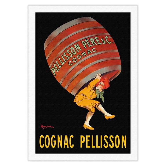 Cognac - Pellisson Cognac Père et Fils Co. - Vintage French Advertising Poster by Leonetto Cappiello c.1907 - Fine Art Rolled Canvas Print 27in x 40in