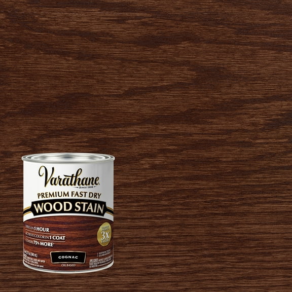 Cognac, Varathane Premium Fast Dry Wood Stain-384350, Quart