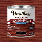 Cognac, Varathane One Step Interior Wood Stain + Polyurethane, Semi-Gloss -384364, Half Pint