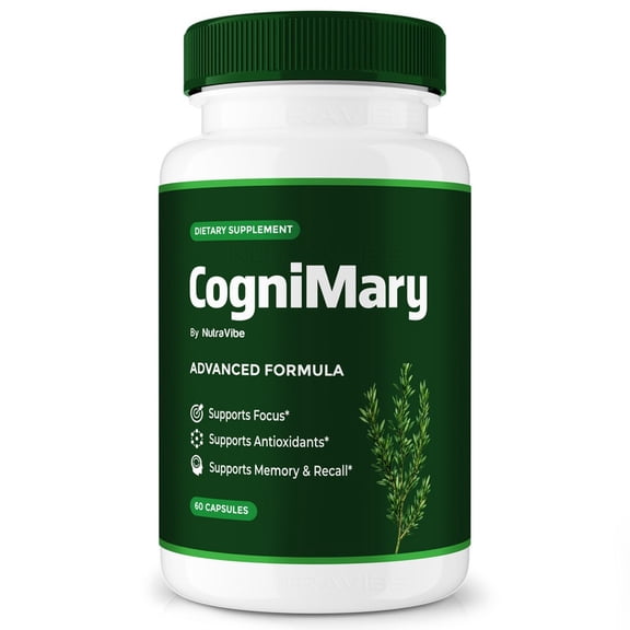 CogniMary Pills Daily Formula with a Natural Blend to Help Maintain Focus, Memory & Concentration | Clean, Gentle, Easy-to-Swallow Capsules for Everyday Sharpness (60 Capsules)