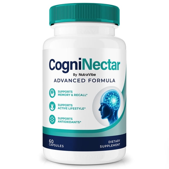CogniNectar Pills Daily Formula with a Natural Blend to Help Maintain Focus, Memory & Concentration | Clean, Gentle, Easy-to-Swallow Capsules for Everyday Sharpness (60 Capsules)