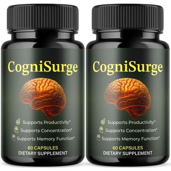 CogniSurge Advanced Formula Brain Support Pills Maximum Strength Supplement Cogni Surge 120 Capsules