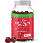 Cognitune Methylfolate Gummies, Brain, Heart, and Immune Support, Strawberry Flavor, Non-GMO, Vegan, Gluten-Free