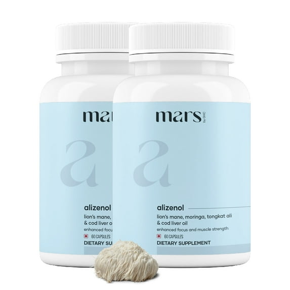 Mars Mixed Cognitive Support & Muscle Wellness - Enriched with Alizenol, 60 Capsules per Pack, Pack of 2