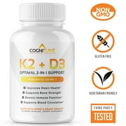 Cognitune Vitamin D3 5000 IU and Vitamin D3 K2(MK7), immune support, Heart and Bone Health Dietary Supplements, 60 Capsules
