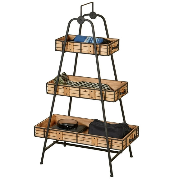 Cohan Three Tier Shelf Natural Oak Natural Oak