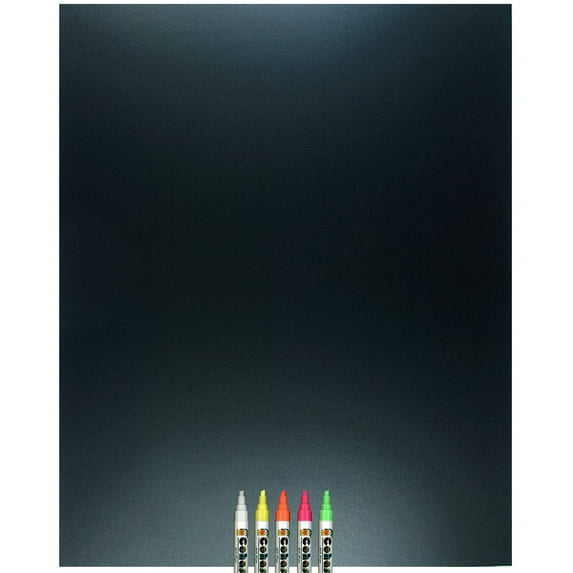 Cohas 1 Pack Eco Unframed Black Chalkboards, 24 by 30 inches, Bright Markers
