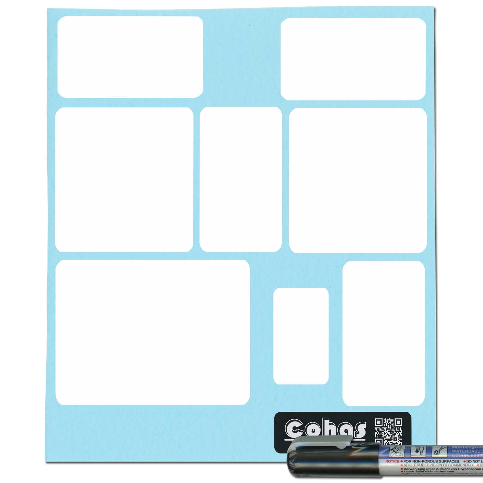 Oxox Labels Cohas Contemporary OXO POP Container White Matte Labels, Fine Tip Black ...