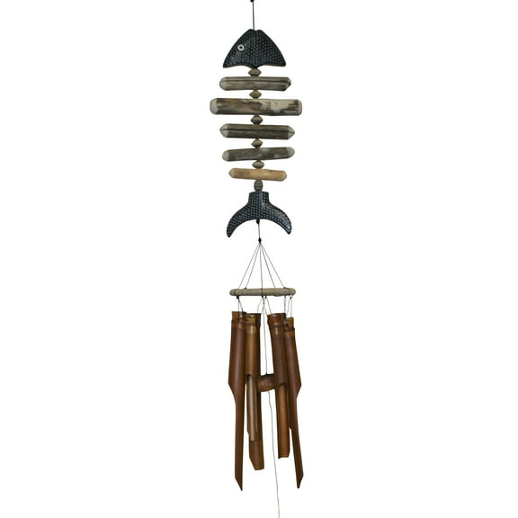 Cohasset 109S Bone Fish with Dots Bamboo Wind Chime