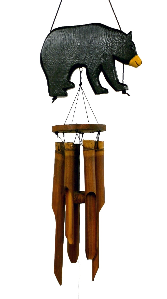 Cohasset Gifts Cohasset 171 Bbs Black Bear Silhouette Bamboo Wind Chime