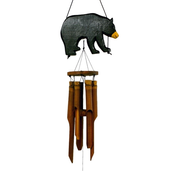 Cohasset Gifts Cohasset 171 Bbs Black Bear Silhouette Bamboo Wind Chime
