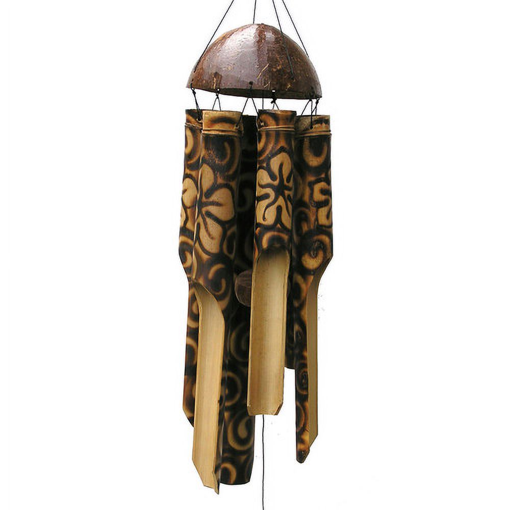 Cohasset Windspiel ‚Burnt Flower‘ – Handgefertigte Klangspirale Aus Bambus