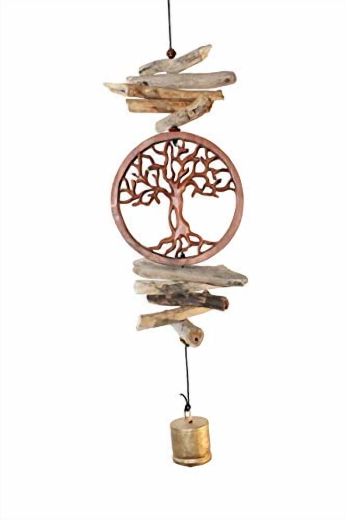 Cohasset Gifts Wind Chimes | Natural Soothing Melodic Tones |Handmade Wood Outdoor Home Decor for Decks, Garden, & Porch | Thoughtful Gift or Hang on Your Own Patio | #638 Tree of Life Cohasset Bell