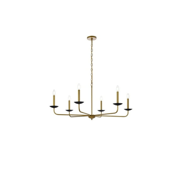 Cohen 42 inch pendant in black and brass