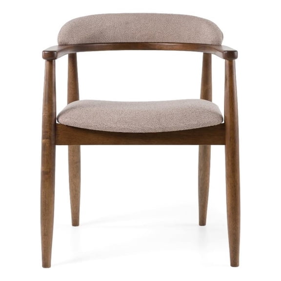 Cohen - Mid-Century Modern Tan Fabric + Walnut Dining Chair