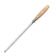 Cohesion Knife Sharpener Rod for Kitchen Knife, 10 In Carbon Steel Professional Knife Sharpening Rod with White Oak Wood Handle
