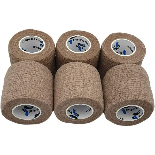 Cohesive Bandage Beige 6 Rolls X 5cm X 4.5m Self Adhesive, Sports