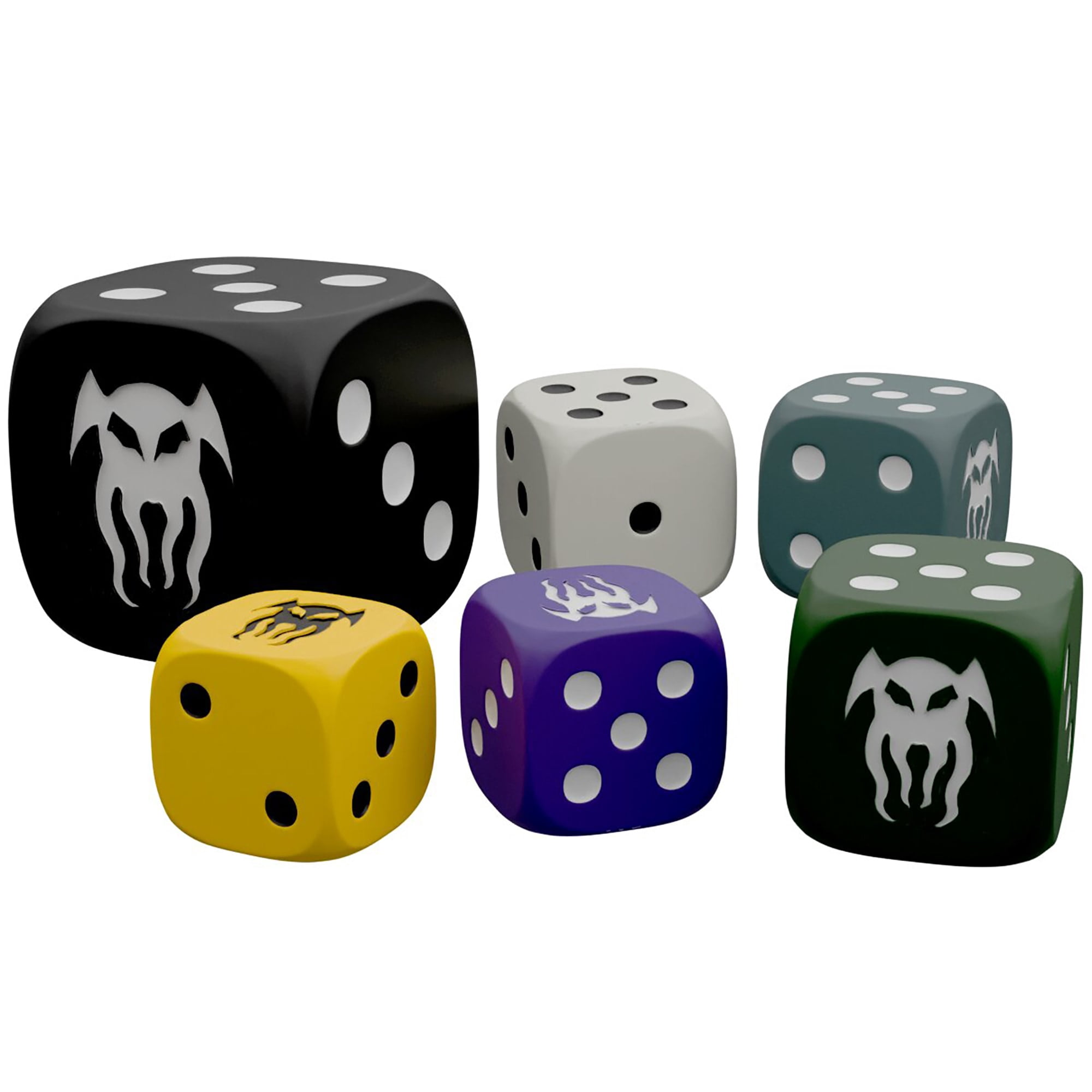 Cohors Cthulhu: Tactics - Dice Pack - 38 Piece d6 RPG Die Set, Multicolor, Magic-Threat-Fear-Combat, Cthulhu Head Symbol, Dice Bag, Game Accessory