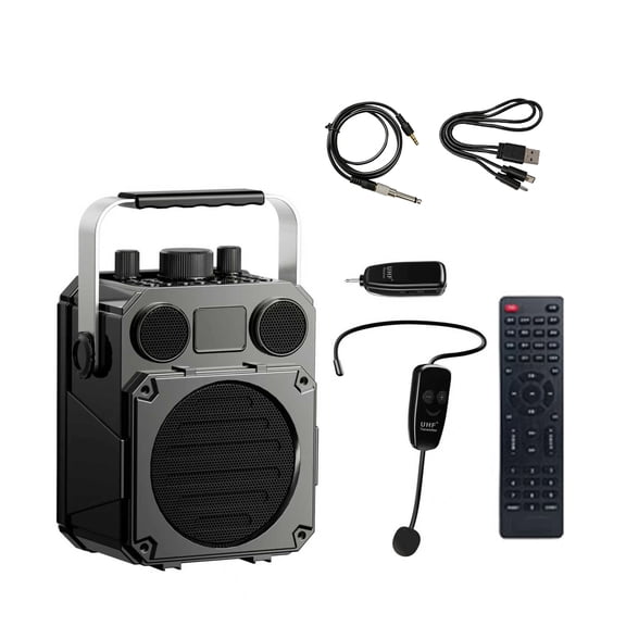 Cohyan 60W Portable PA System Bluetooth Speaker with UHF Wireless Headset Microphone & Remote Control, Support TF Card USB AUX, Outdoor Karaoke Speaker for Teaching Party Street Performance