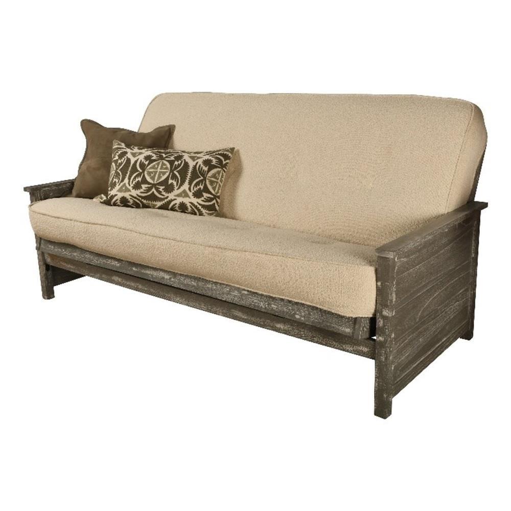 Cream Tufted Full-Size Inner-Spring Futon Mattress