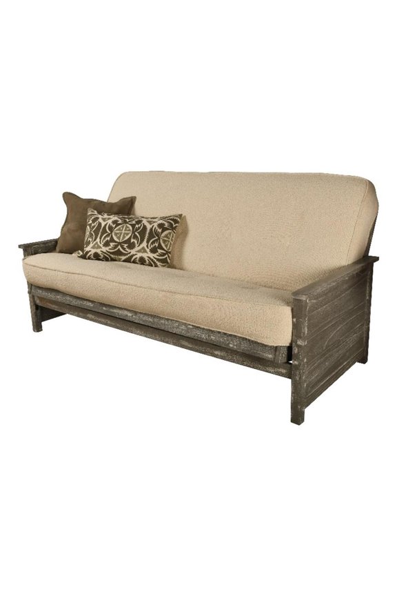 Coil Hinged Full-size Futon Mattress in Cream-Frame Not Included