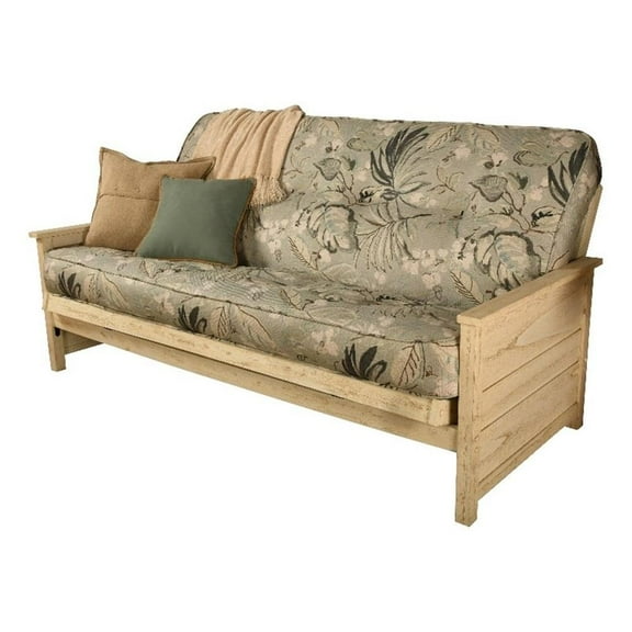 Coil Hinged Full-size Futon Mattress in Takara Rain Green-Frame Not Included