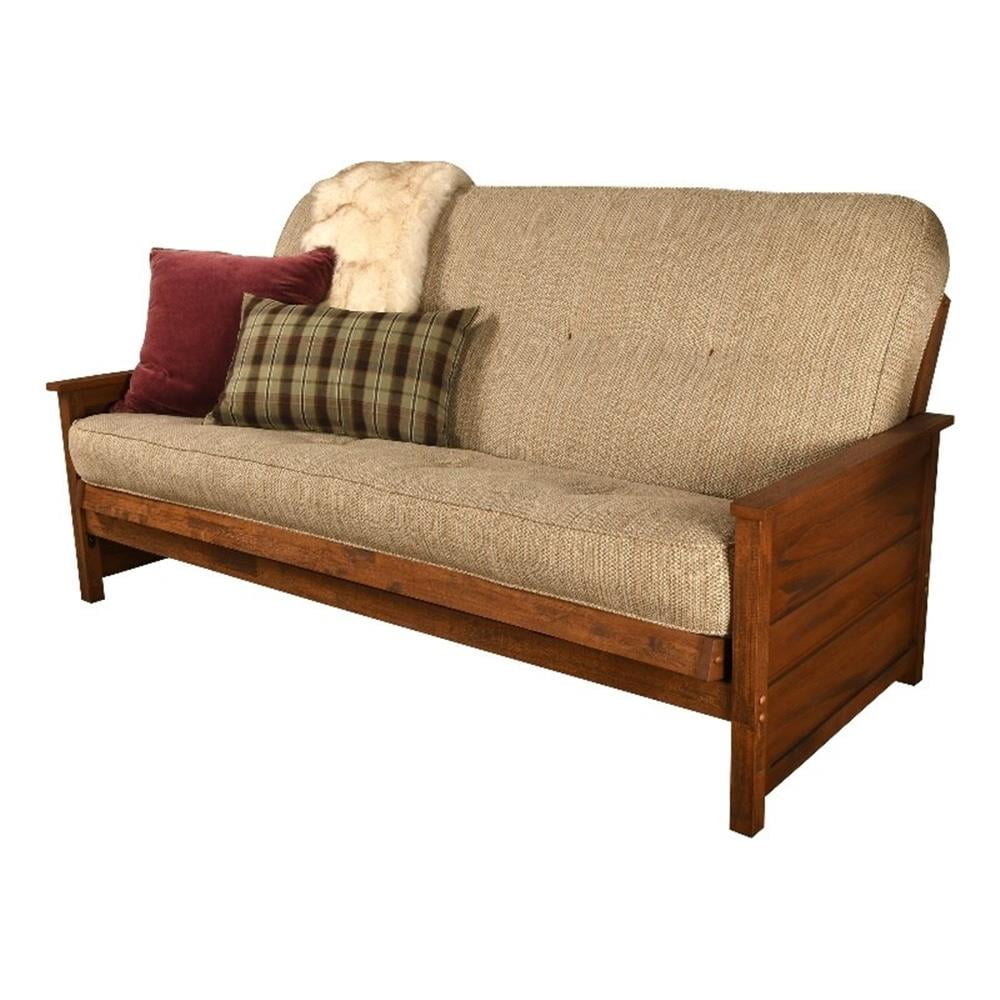 Woodsmoke Brown Tufted Full-Size Sleeper Futon Mattress
