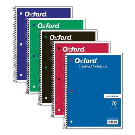 "Coil-Lock Wirebound Notebooks, 3-Hole Punched, 1 Subject, Medium/college Rule, Randomly Assorted Covers, 10.5 X 8, 70 Sheets | Bundle of 10 Each"