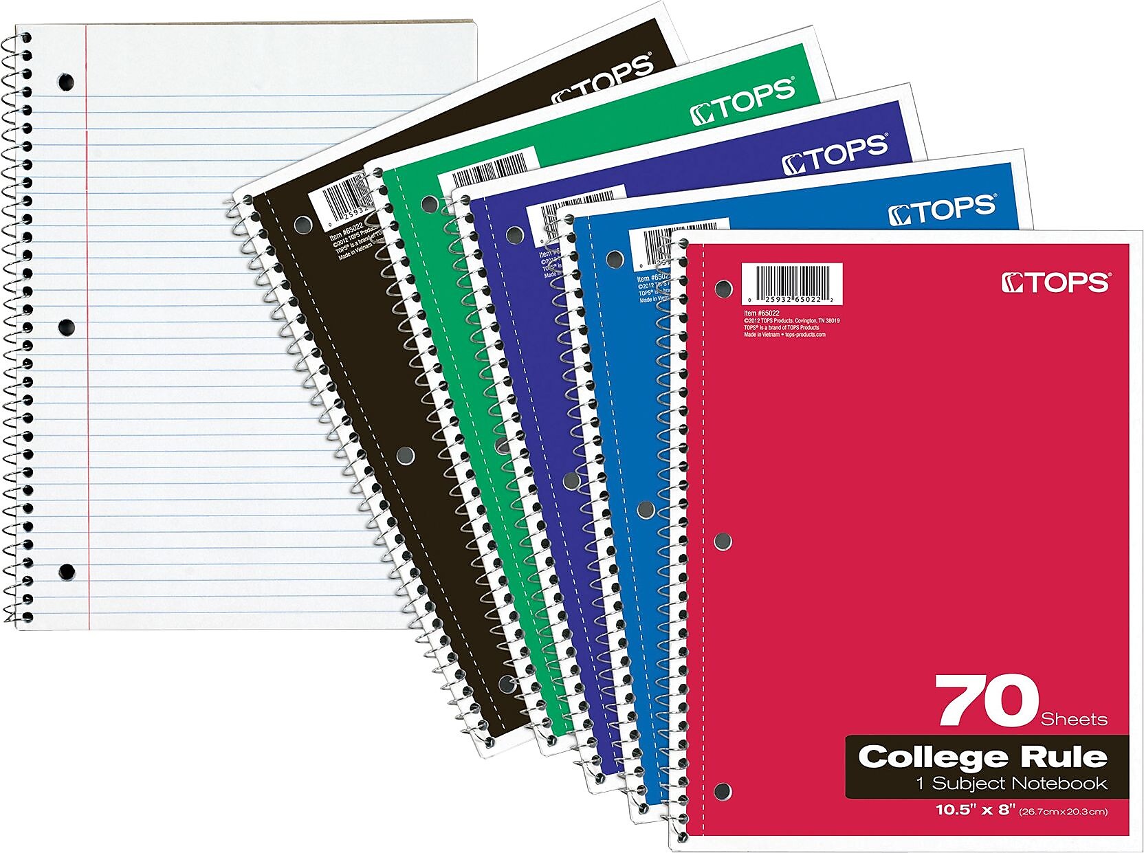 Coil-Lock Wirebound Notebooks, 3-Hole Punched, 1 Subject, Medium ...