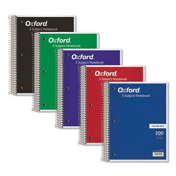 "Coil-Lock Wirebound Notebooks, 3-Hole Punched, 5 Subject, Medium/college Rule, Randomly Assorted Covers, 11 X 8.5, 200 Sheets | Bundle of 2 Each"