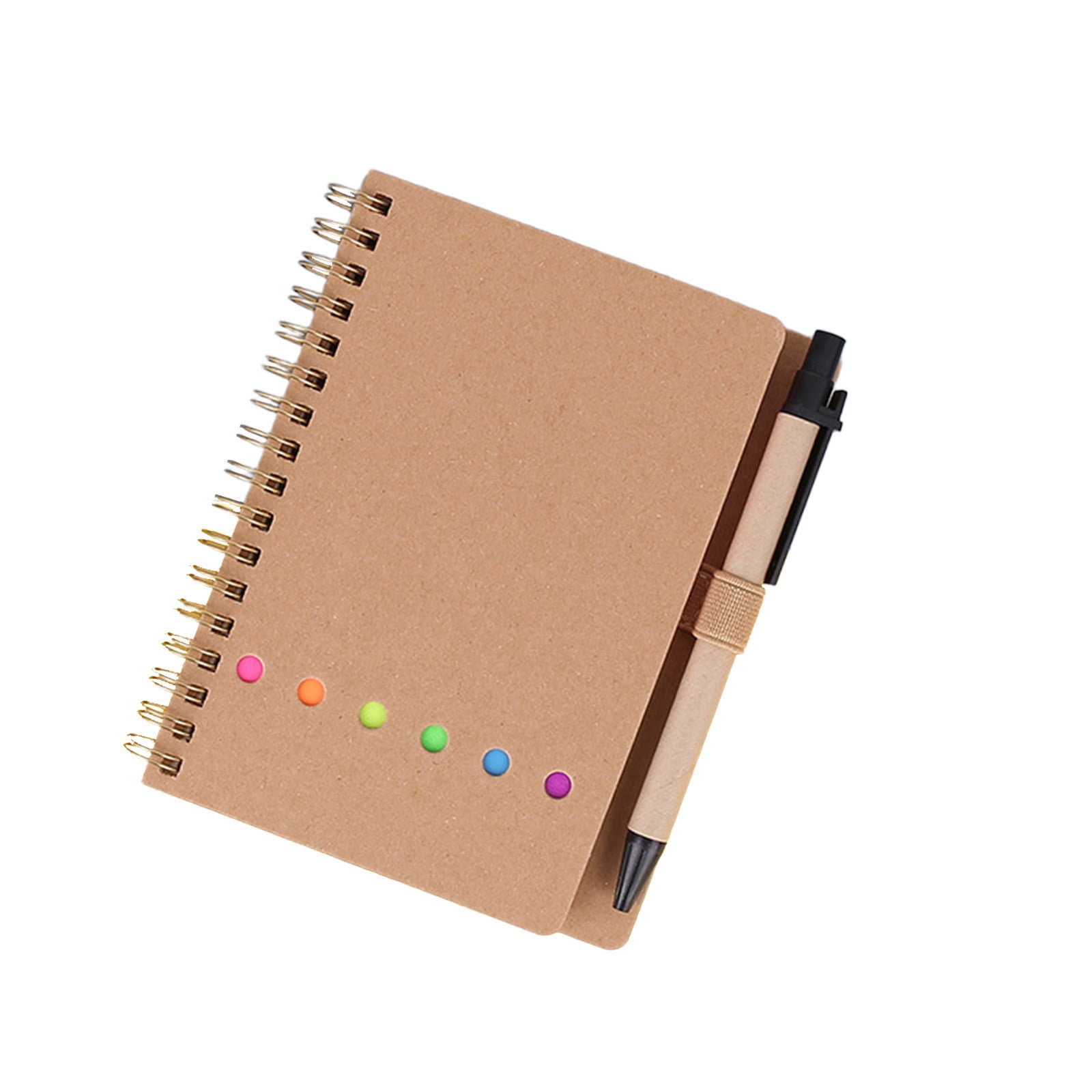 Coil Notebook A5 Kraft Paper Cover 8mm Grid Ruled 70 Sheets with ...