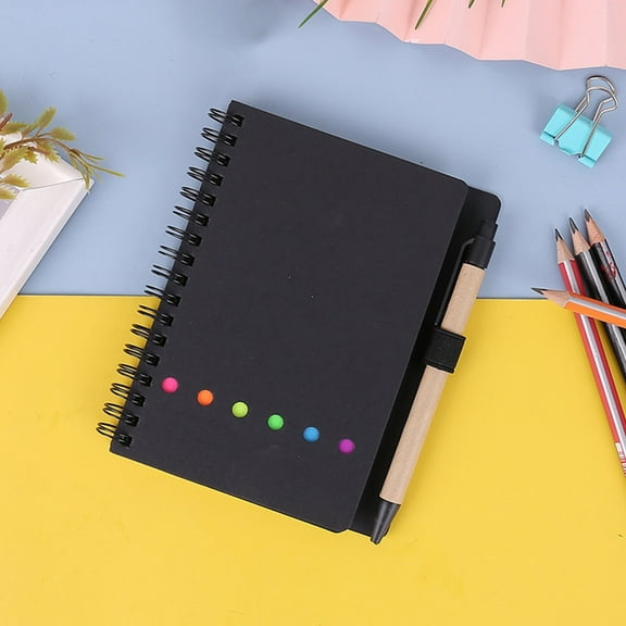 Coil Notebook Set with Kraft Paper Cover Sticky Notes Index Tabs Creative Stationery Set Including Pen Business Office Supplies Note Taking Kit