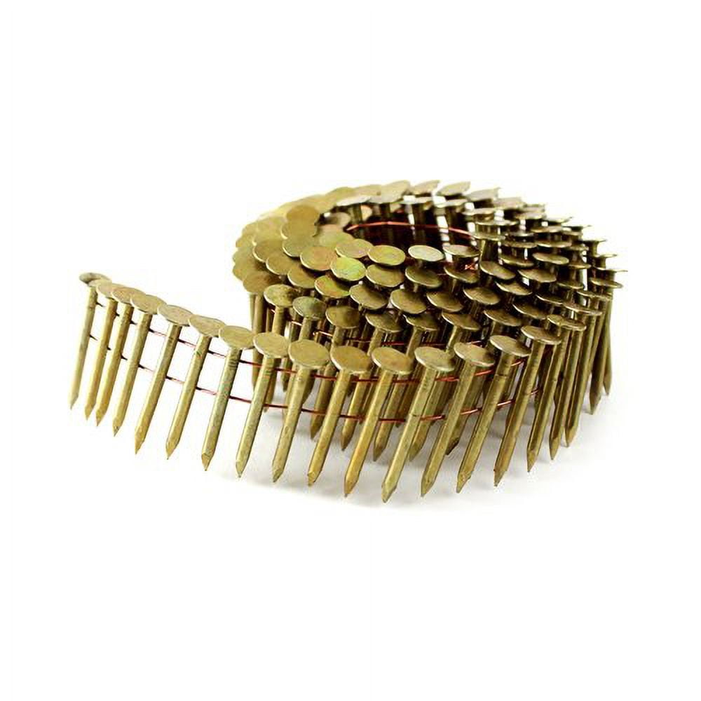 Coil Roofing Nails, 11/4Inch × .120Inch 15 Degree Round Head Smooth Shank Electro Galvanized