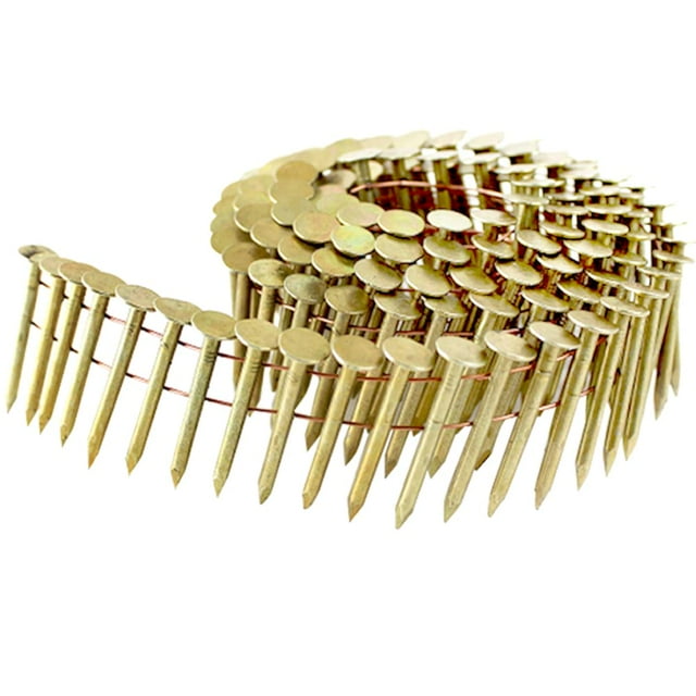 Coil Roofing Nails, 1Inch × .120Inch 15 Degree Round Head Smooth