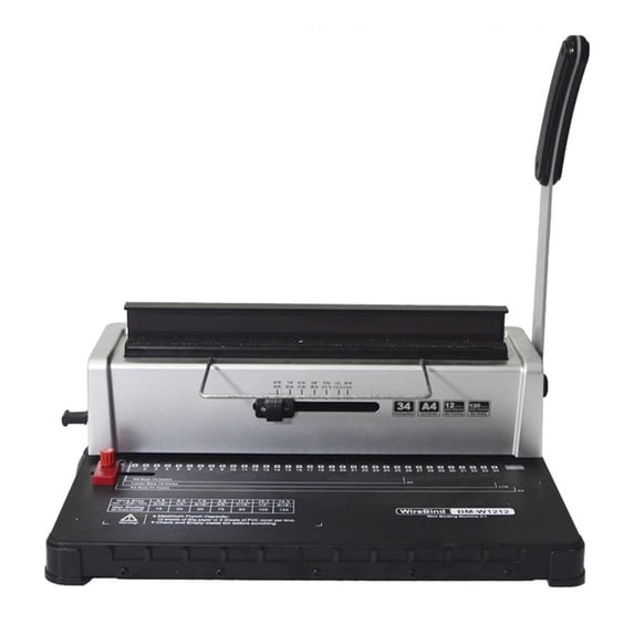 Coil Spiral Binding Machine Manual Book Maker 34-Holes Binding 120 Sheets Punch Binder Adjustable Coil Binding Spines ,Easy to Use