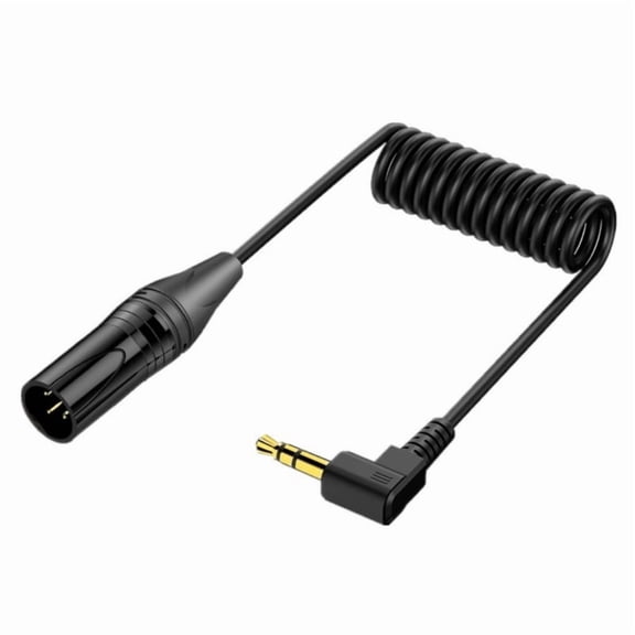 Coiled 3.5mm TRS to XLR Male/Female Audio Cable, Gold Plated Stretchable Connector for Phones Tablets Connection