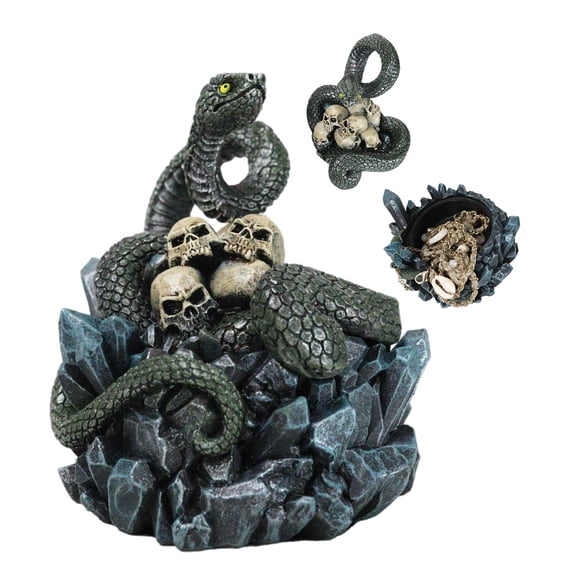 Coiled Attacking Snake On Mound of Skulls at Crystal Rock Quarry Figurine