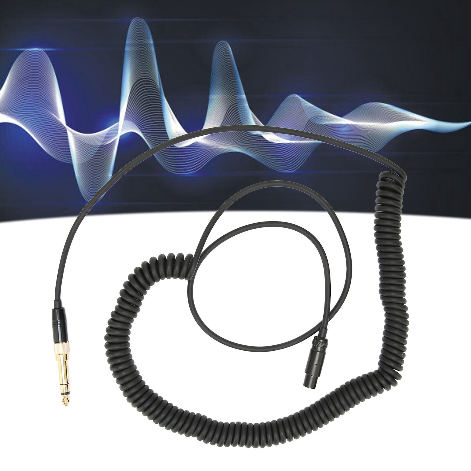 Coiled Audio Cable, Multi Purpose Stereo Black Headphone Stereo Audio Spring Cable For AKG For
