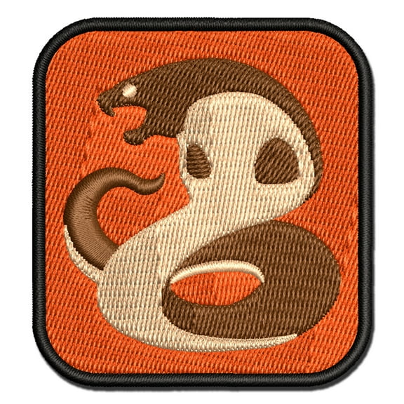 Coiled Cobra Snake Applique Multi-Color Embroidered Iron-On Patch - 2.0 Inch Mini