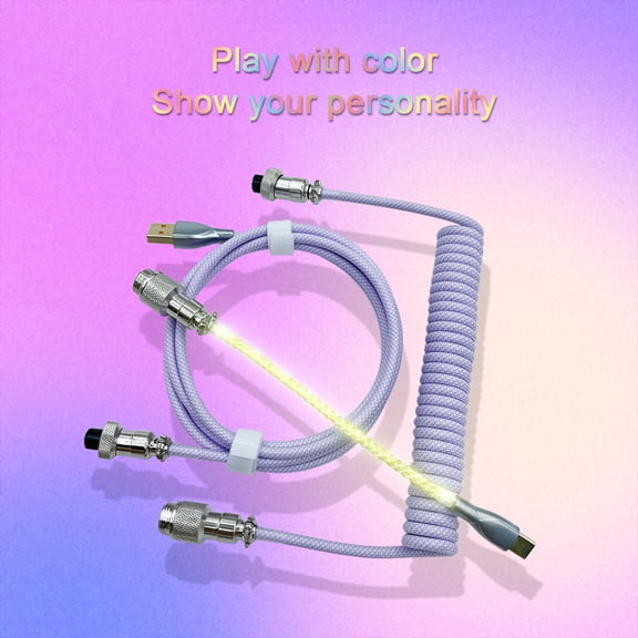Coiled Keyboard Cable Coiled USB C to USB A Cable for Gaming Keyboard Coiled Cord 3