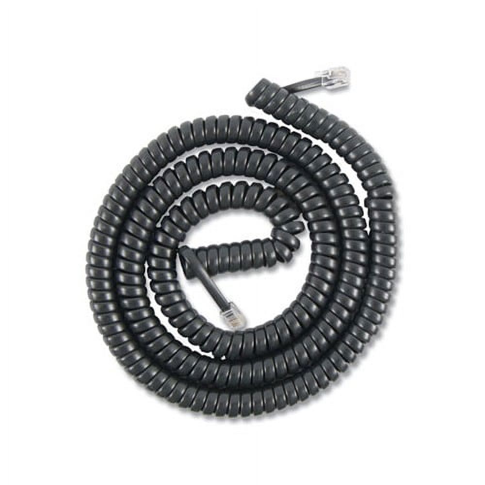 Coiled Phone Cord Plug/Plug, 12 ft, Black