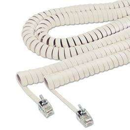 Coiled Phone Cord, Plug/Plug, 25 ft, Beige Coiled Phone Cord, Plug/Plug, 25 ft, Beige
