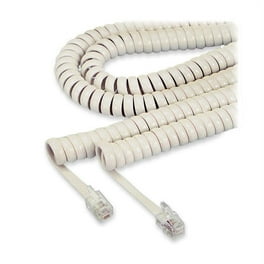 Coiled Phone Cord, Plug/Plug, 12 ft, Ivory Coiled Phone Cord, Plug/Plug, 12 ft, Ivory