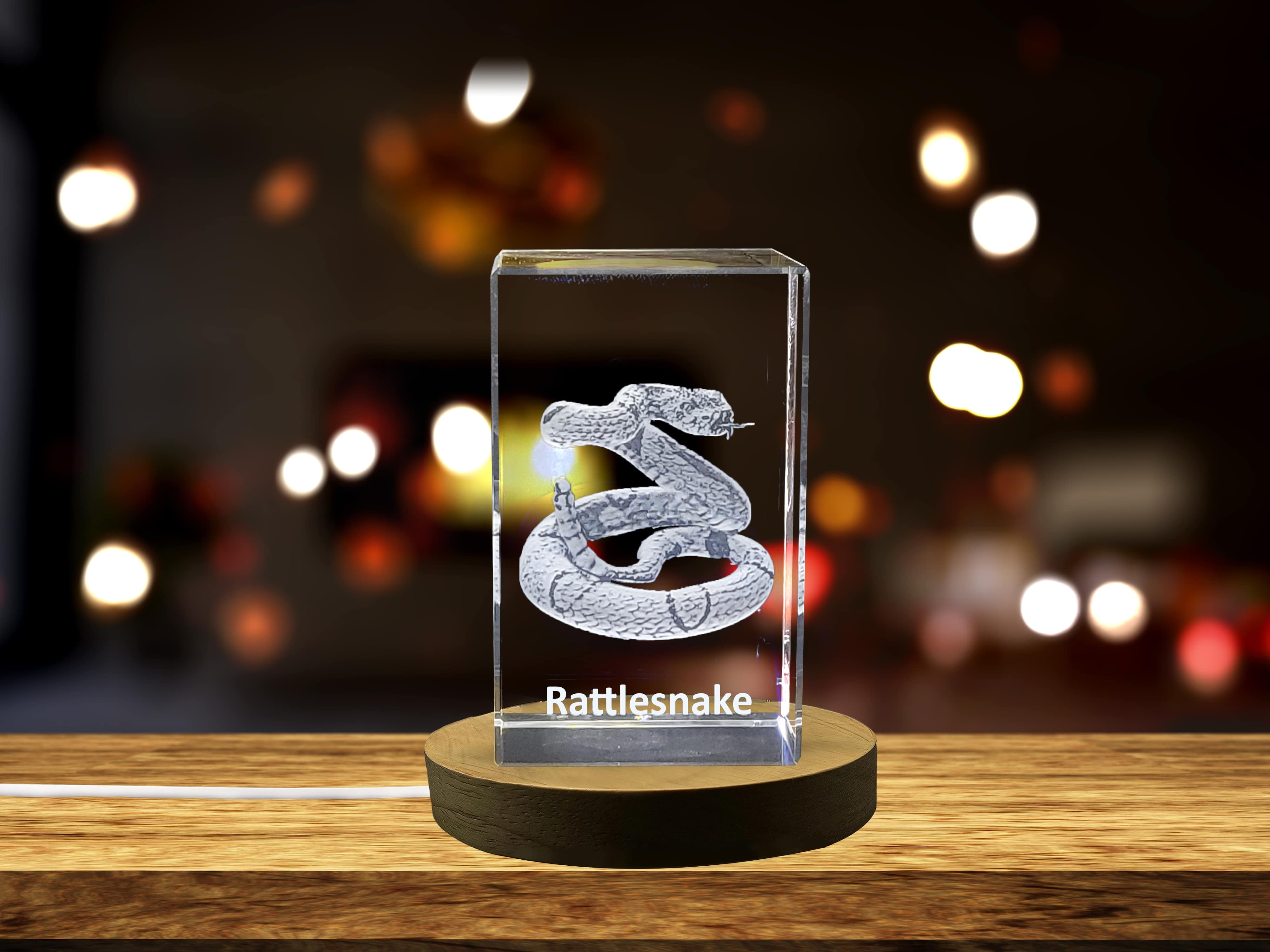Coiled Rattlesnake | 3D Engraved Crystal - Walmart.com