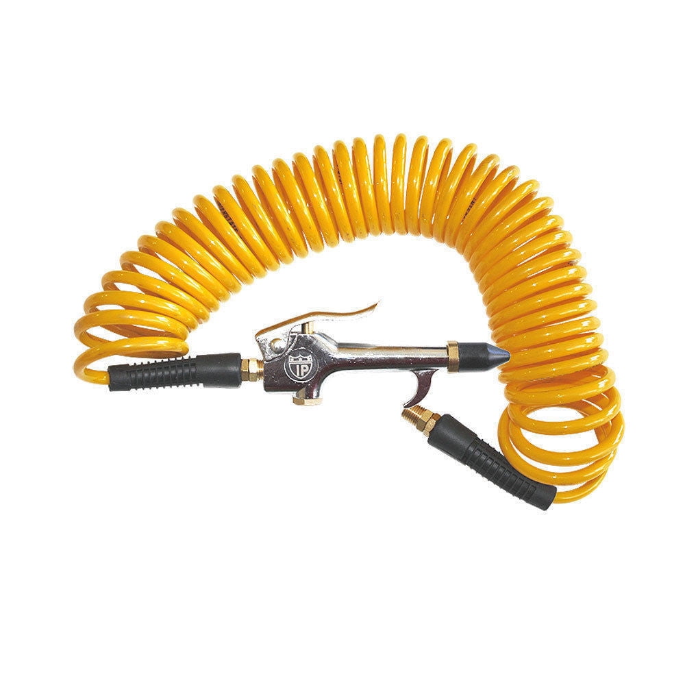 Coiled Retractable Air Hose with Blow Gun 