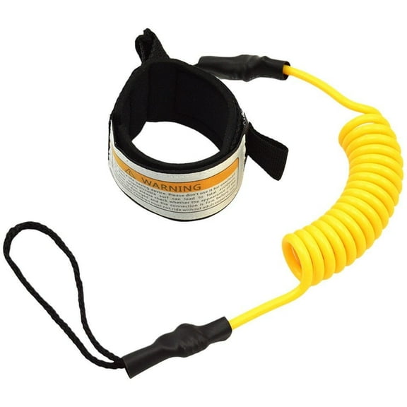 Coiled, Safety, Wrist Ankle Surf Leash with Elastic, Padded Ankle Strap, Leg Rope