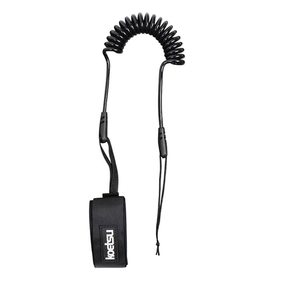 Coiled TPU Paddle Anti-Lost Leash, Elastic Stretch Paddle Tether with Secure Fastener, Lightweight Paddle Strap for SUP Paddle Board Kayak Surfboard, 65cm to 120cm Extended Length